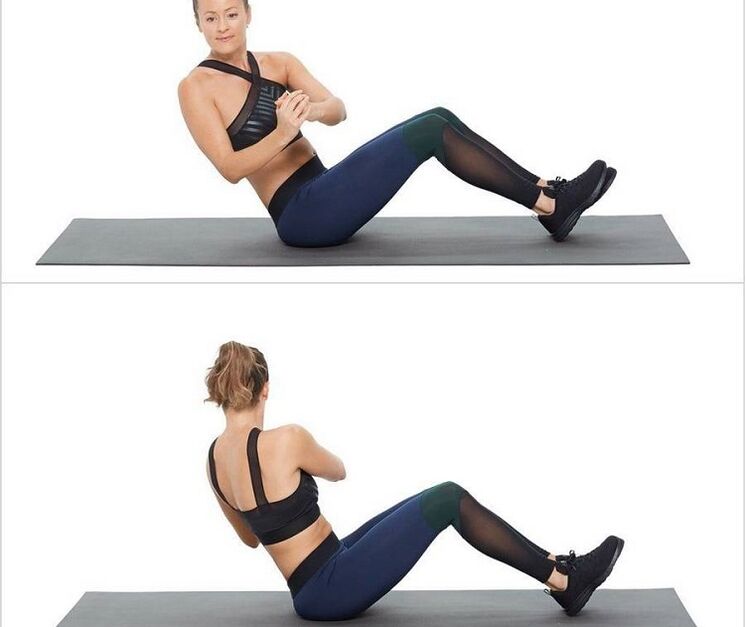 twisting sitting for weight loss of the sides and abdomen